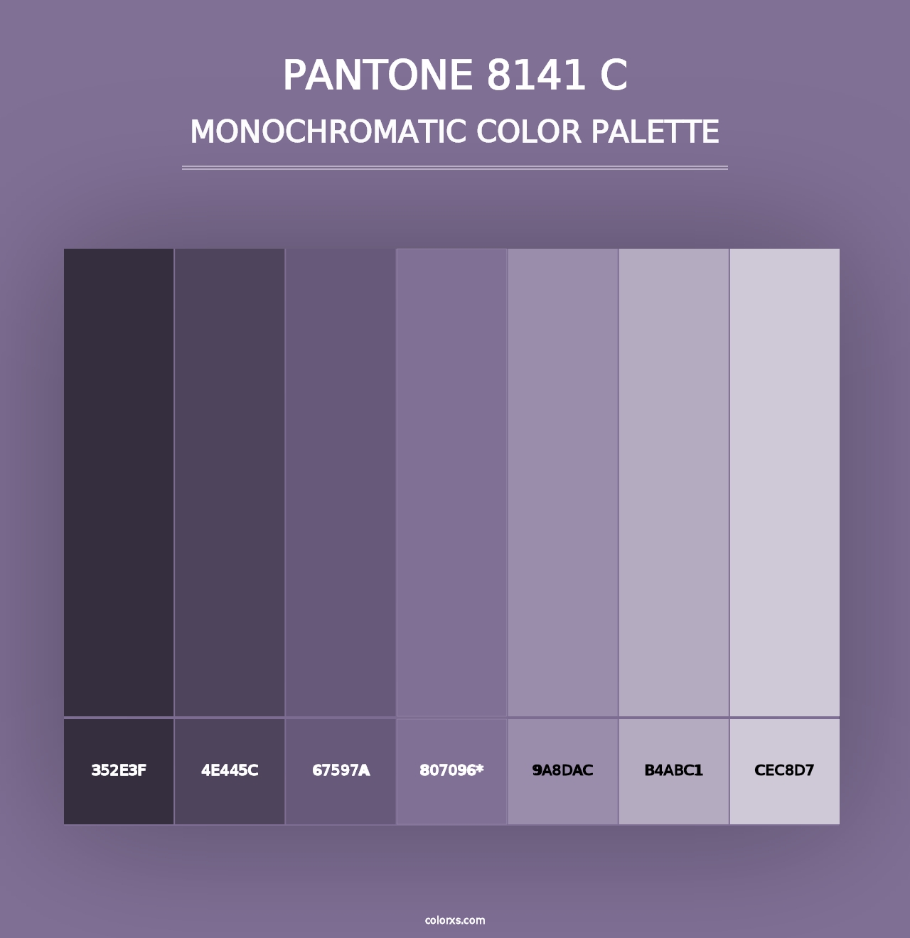 PANTONE 8141 C - Monochromatic Color Palette