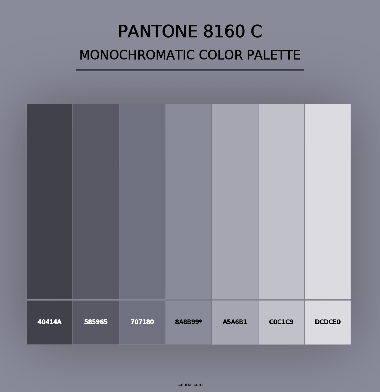 PANTONE 8160 C - Monochromatic Color Palette