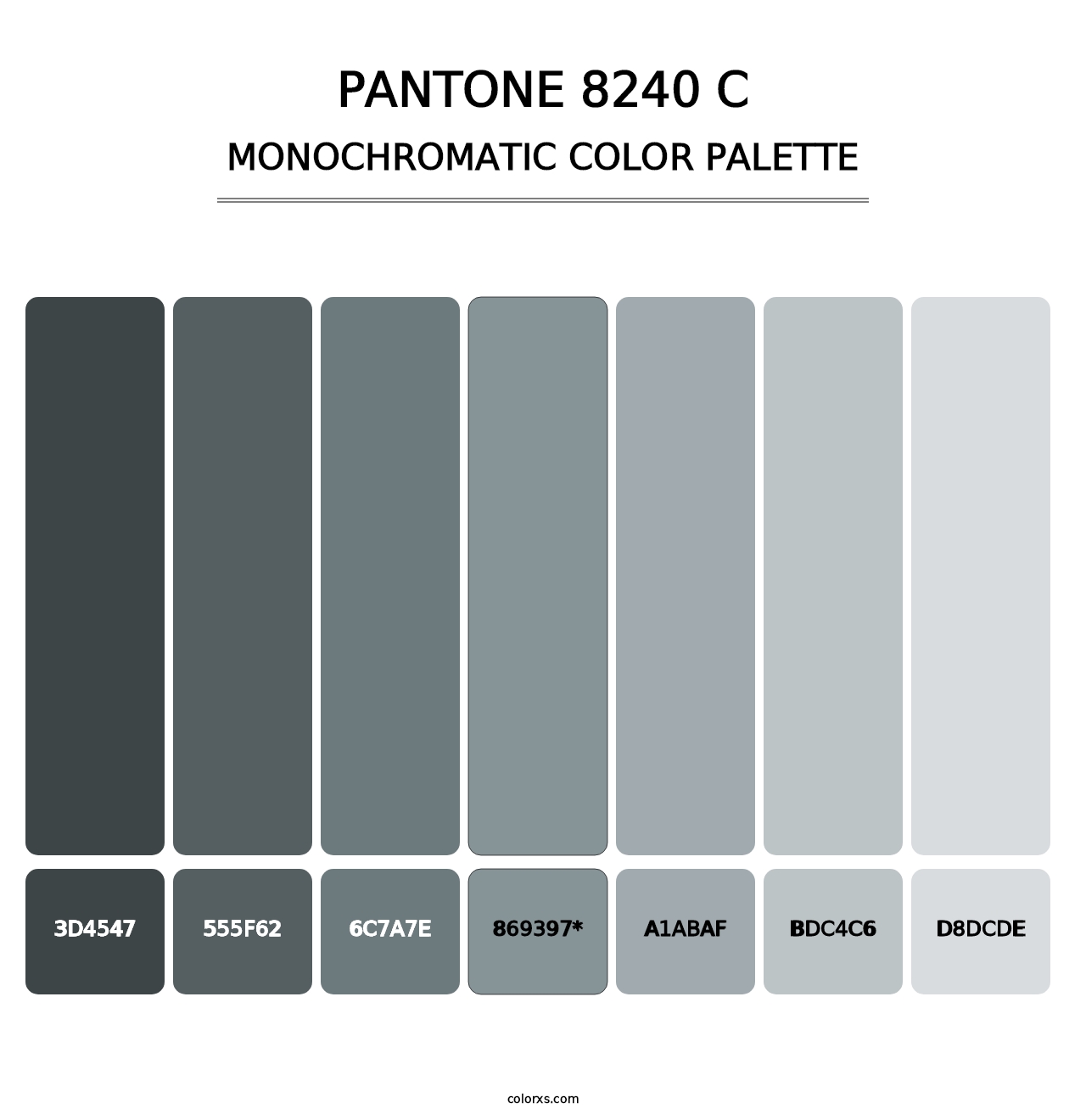 PANTONE 8240 C - Monochromatic Color Palette