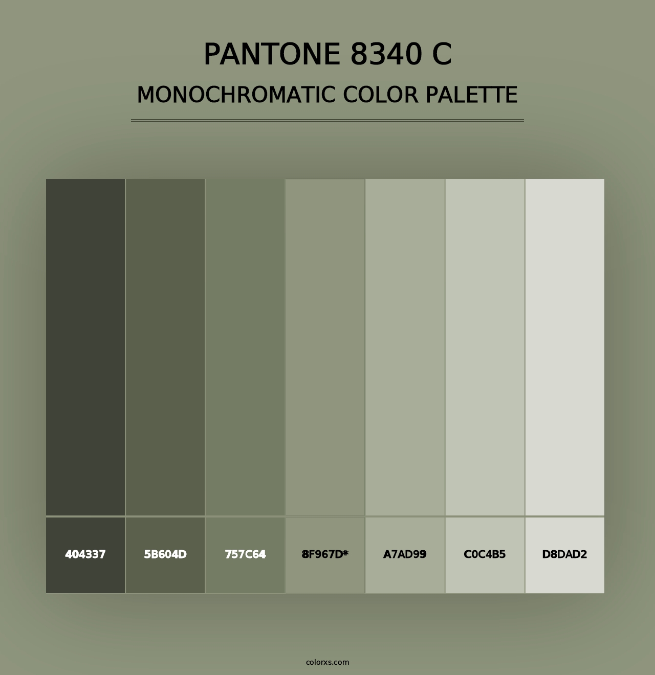 PANTONE 8340 C - Monochromatic Color Palette