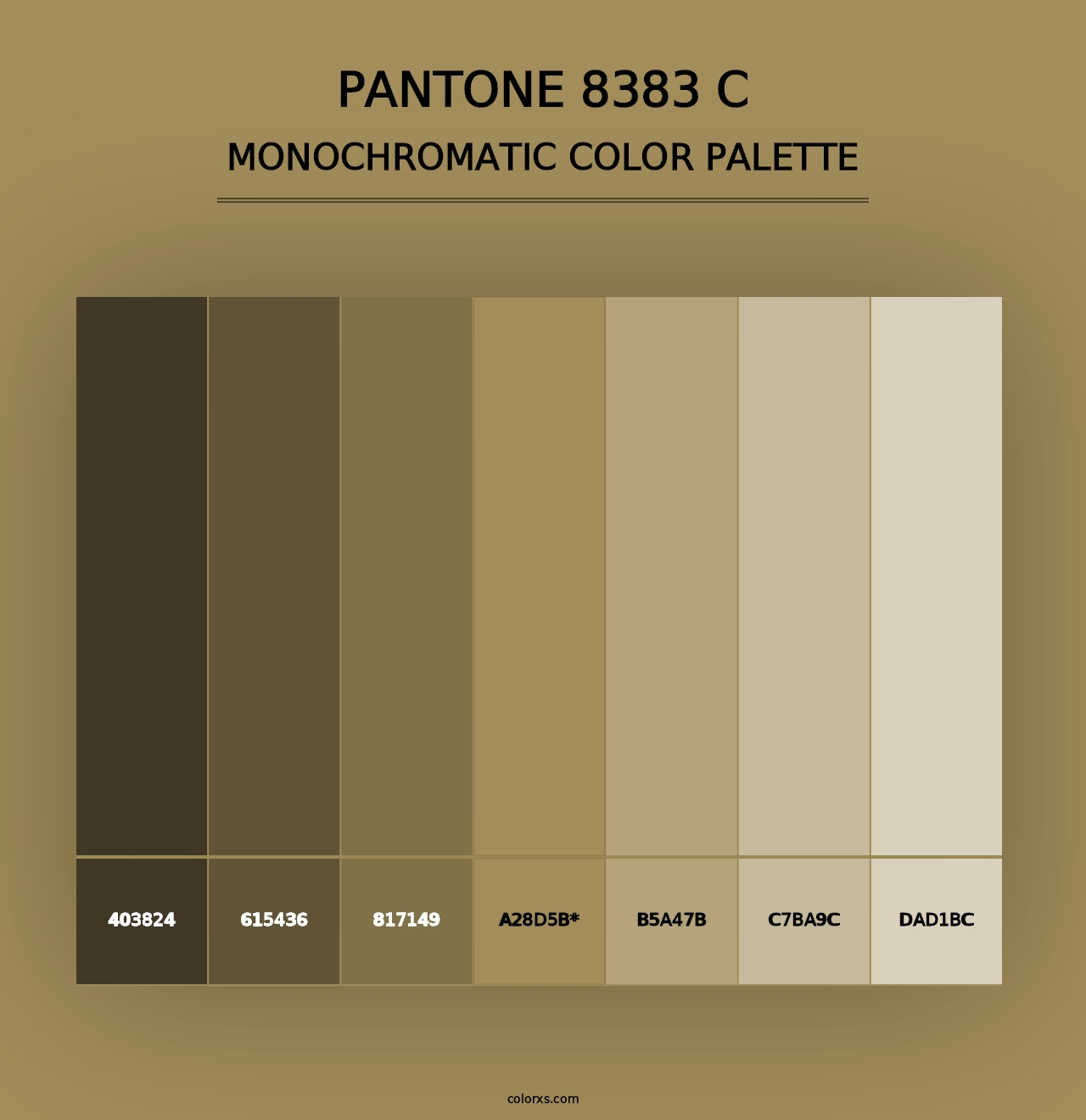 PANTONE 8383 C - Monochromatic Color Palette