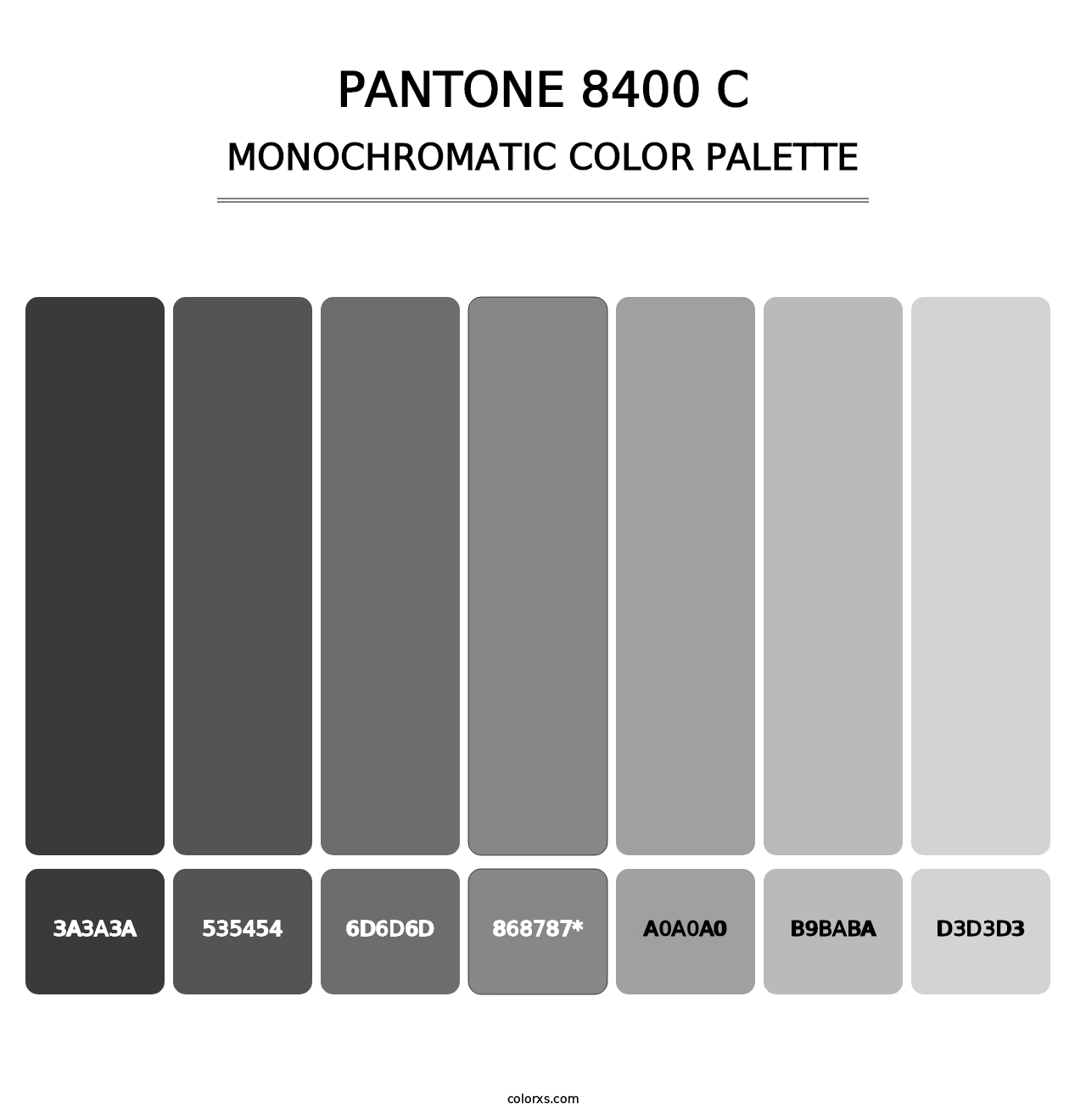 PANTONE 8400 C - Monochromatic Color Palette