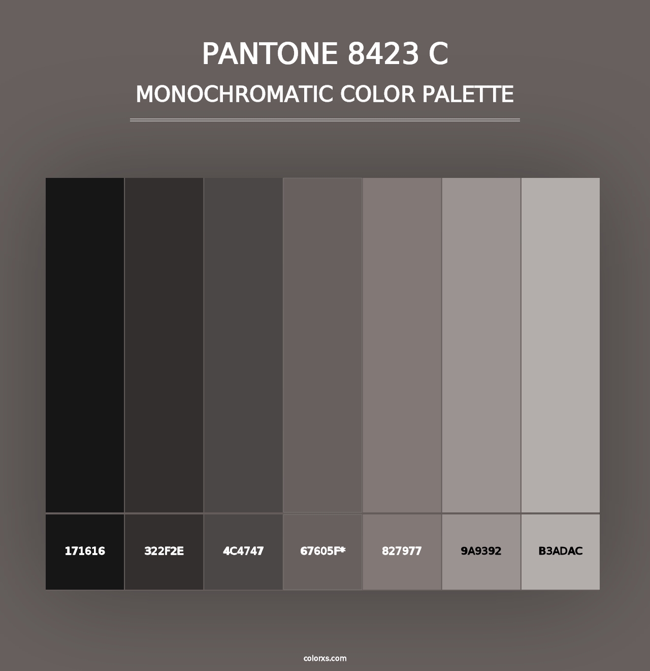 PANTONE 8423 C - Monochromatic Color Palette