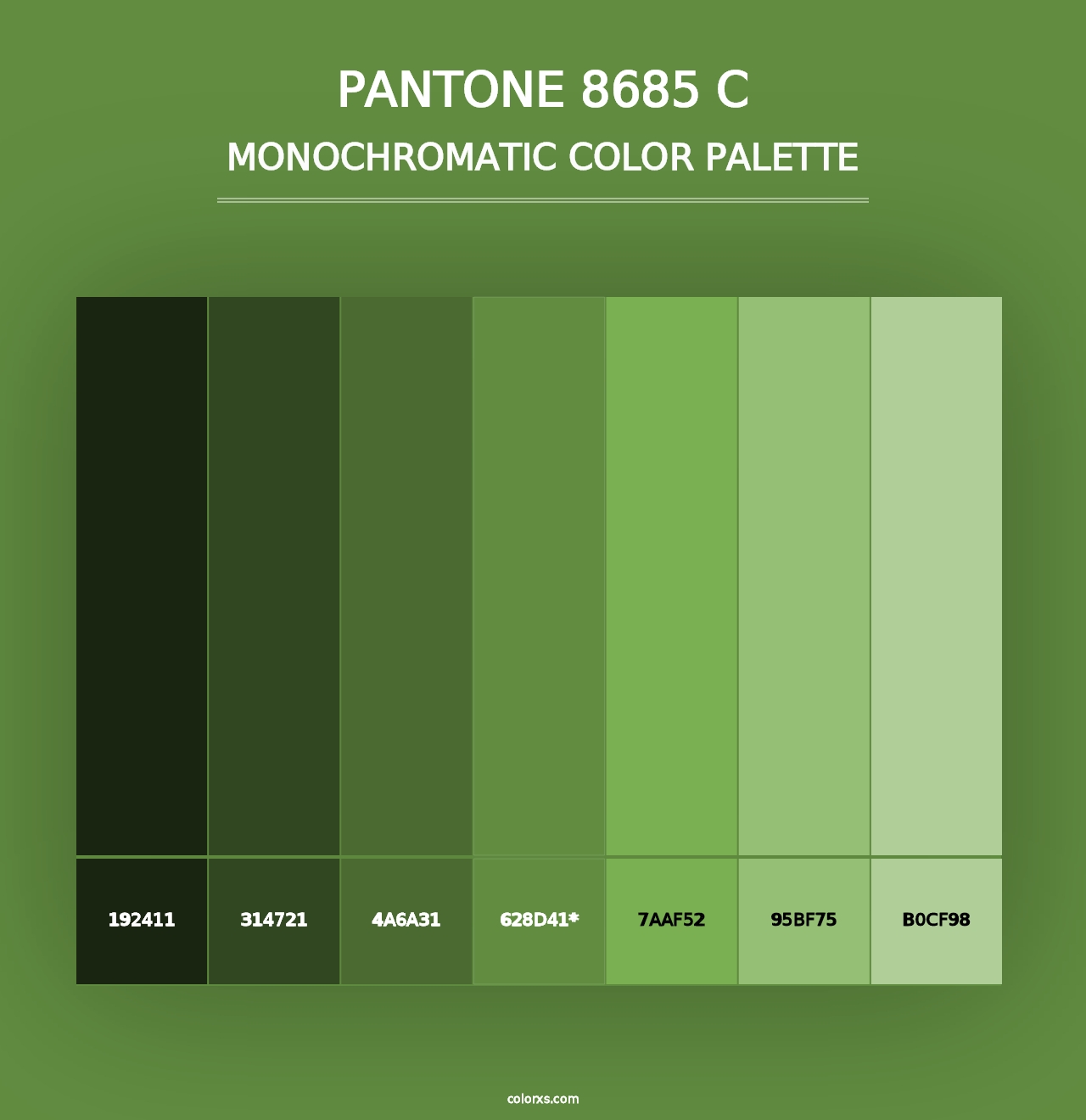 PANTONE 8685 C - Monochromatic Color Palette