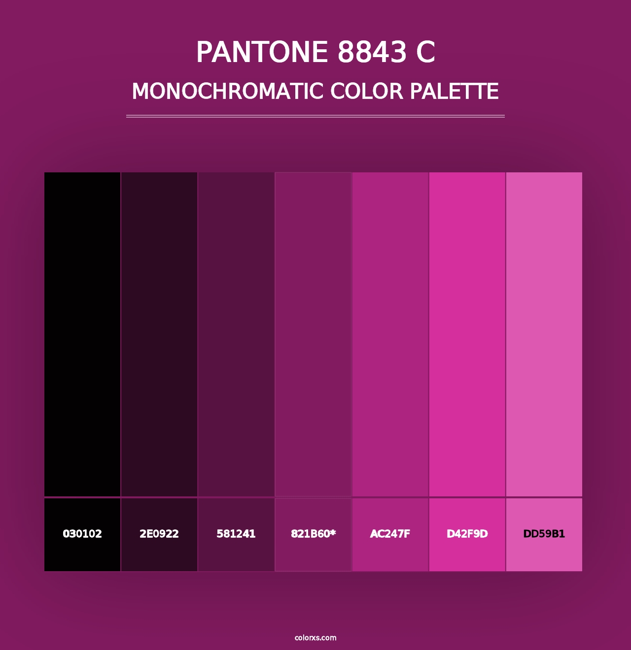 PANTONE 8843 C - Monochromatic Color Palette