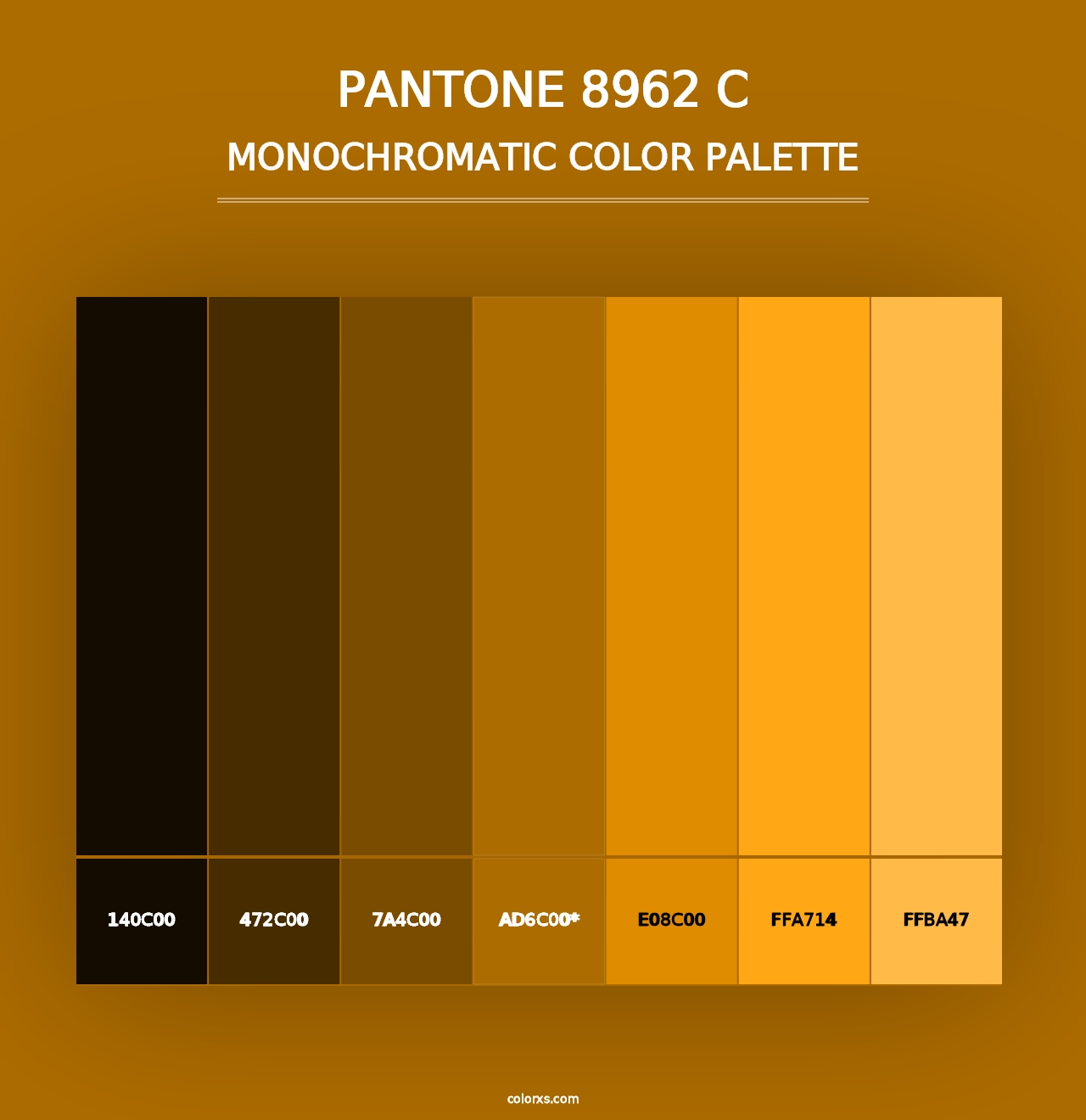 PANTONE 8962 C - Monochromatic Color Palette