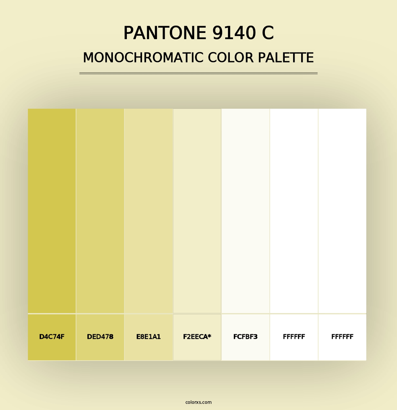 PANTONE 9140 C - Monochromatic Color Palette