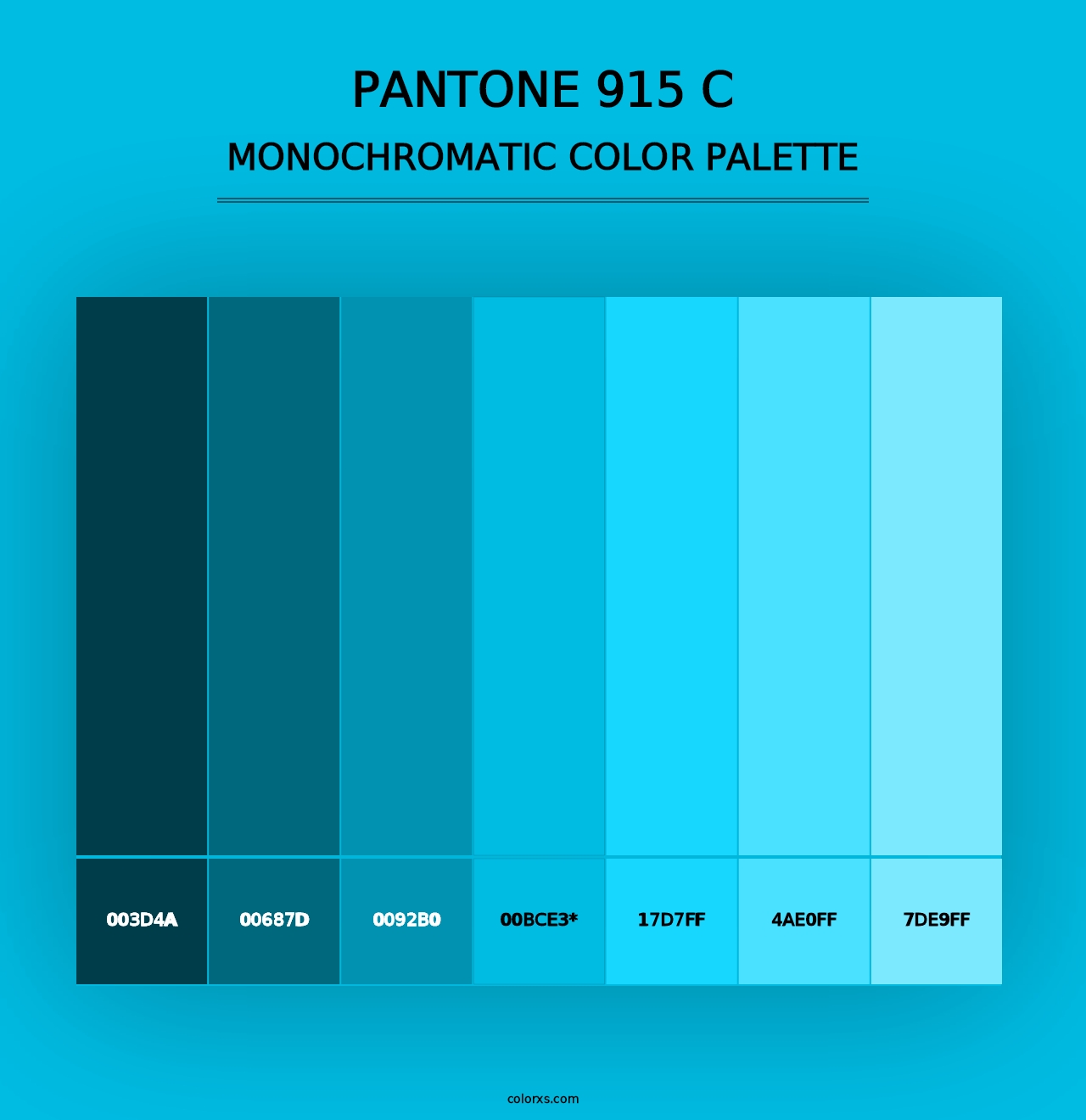 PANTONE 915 C - Monochromatic Color Palette