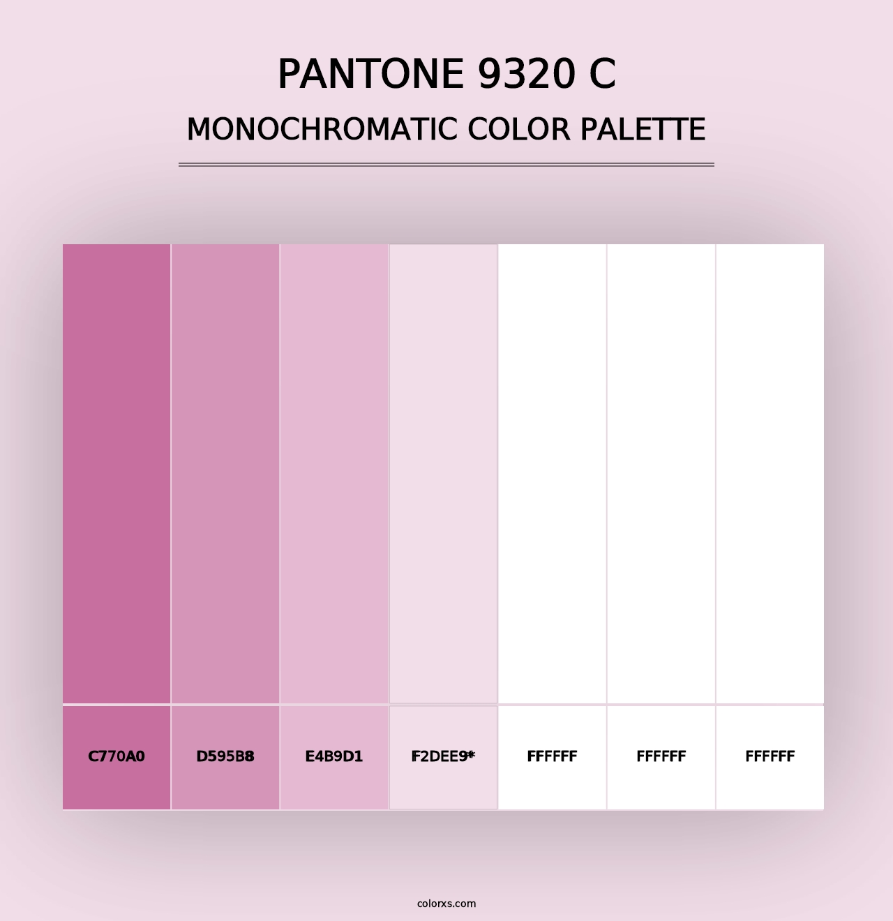 PANTONE 9320 C - Monochromatic Color Palette