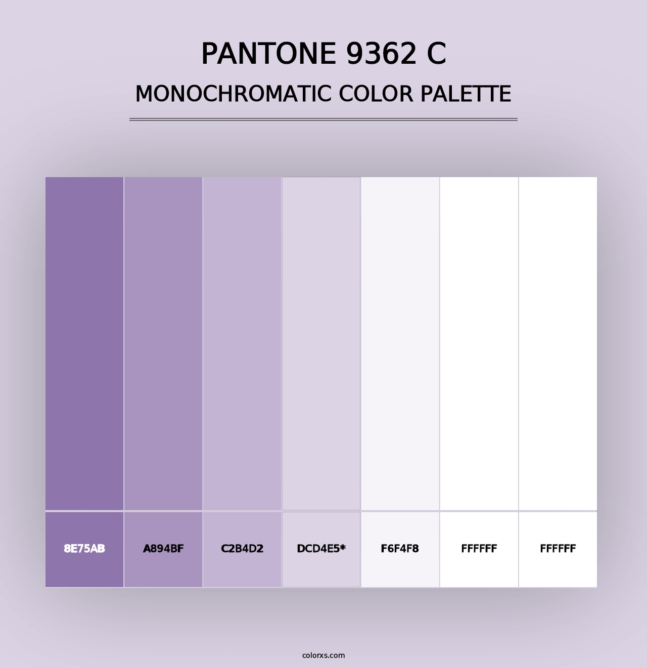 PANTONE 9362 C - Monochromatic Color Palette