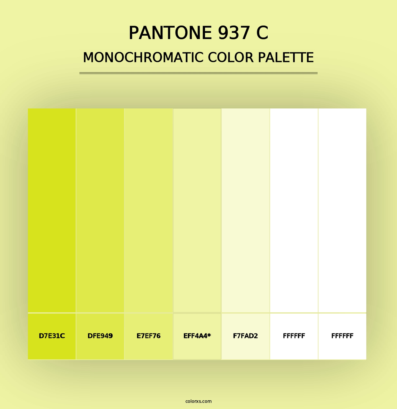 PANTONE 937 C - Monochromatic Color Palette