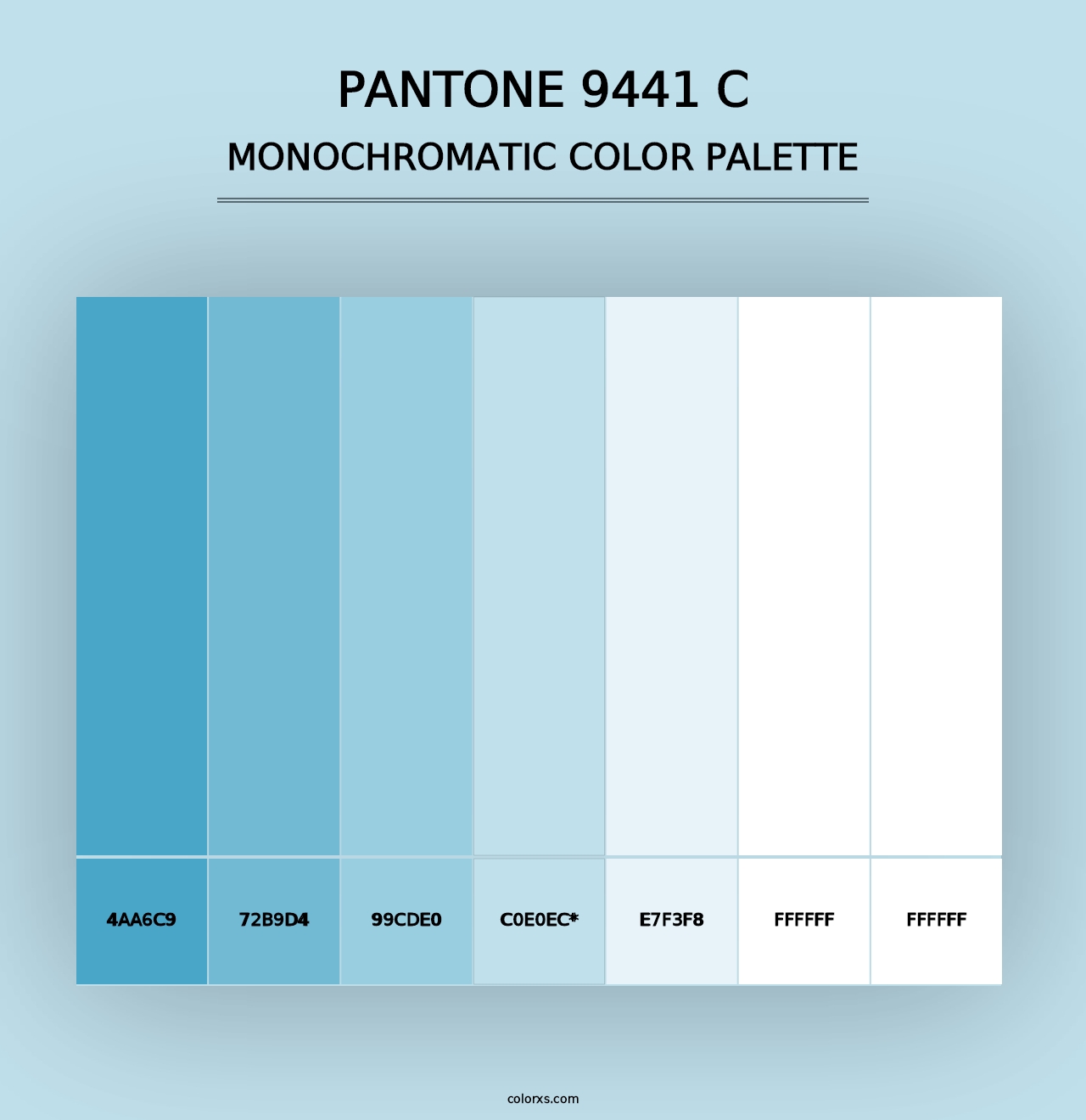 PANTONE 9441 C - Monochromatic Color Palette