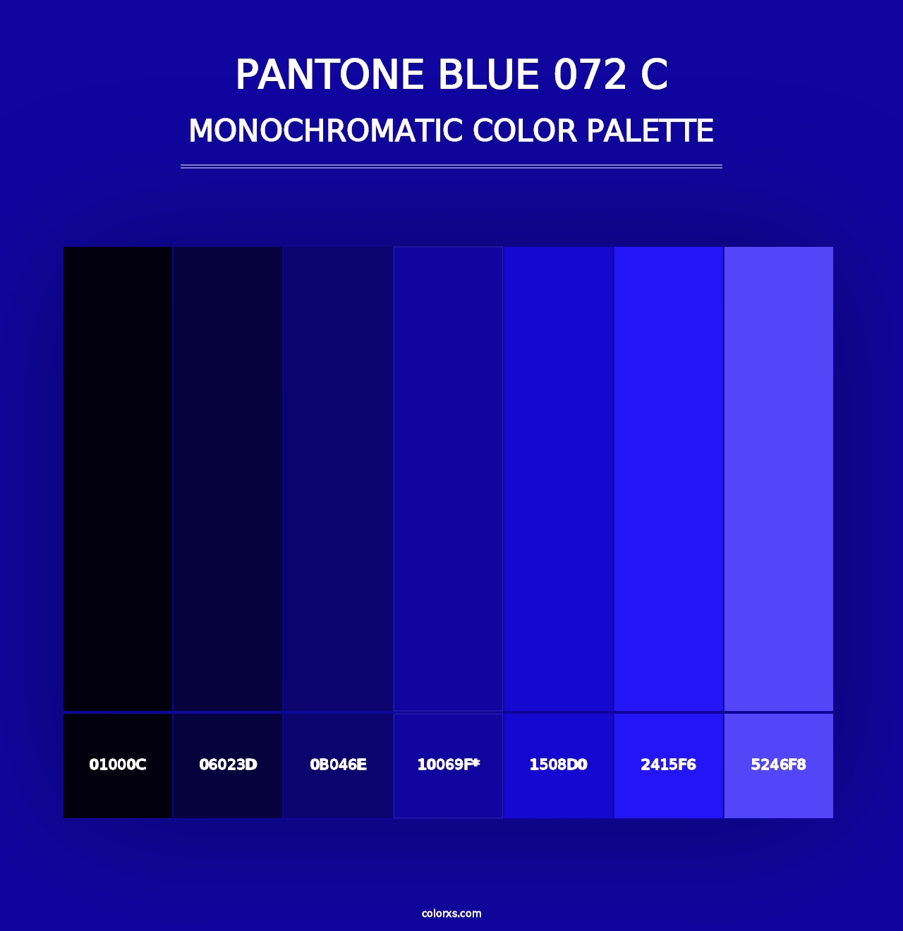 PANTONE Blue 072 C color palettes - colorxs.com