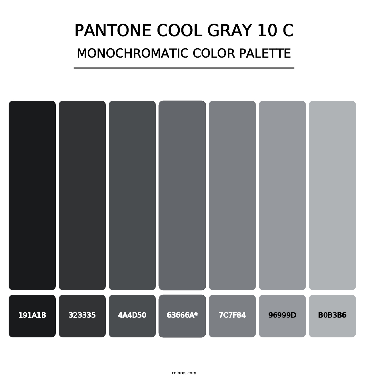 PANTONE Cool Gray 10 C - Monochromatic Color Palette