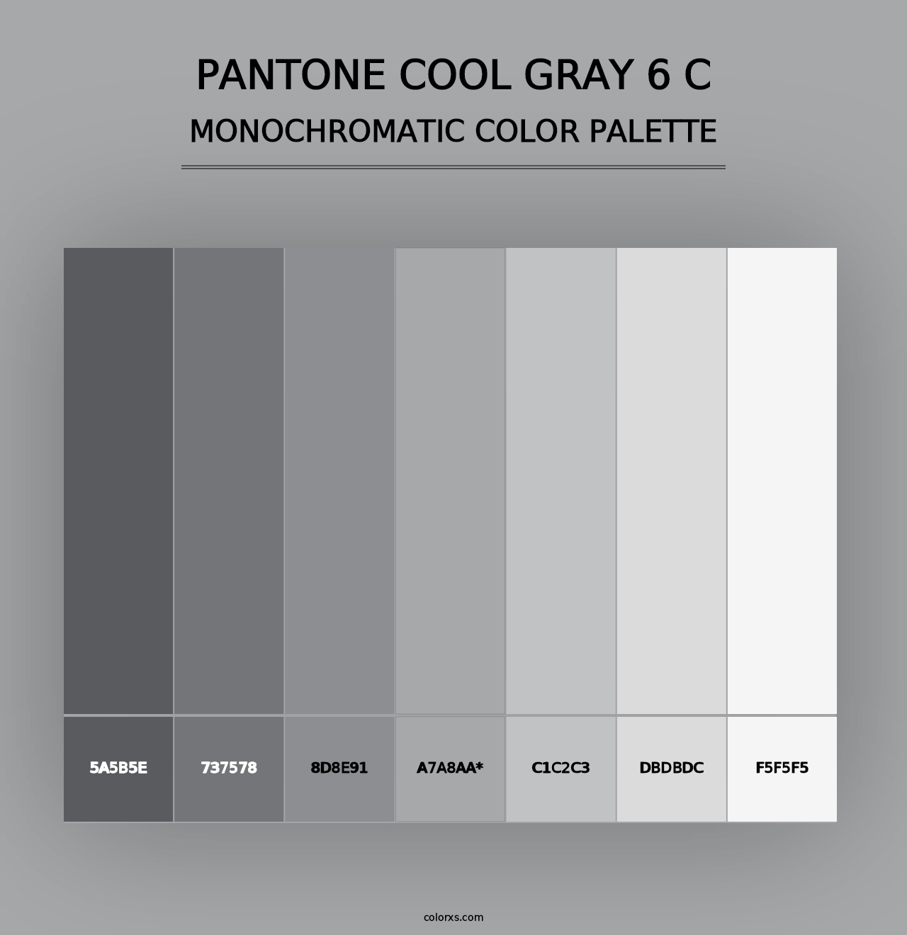 PANTONE Cool Gray 6 C - Monochromatic Color Palette