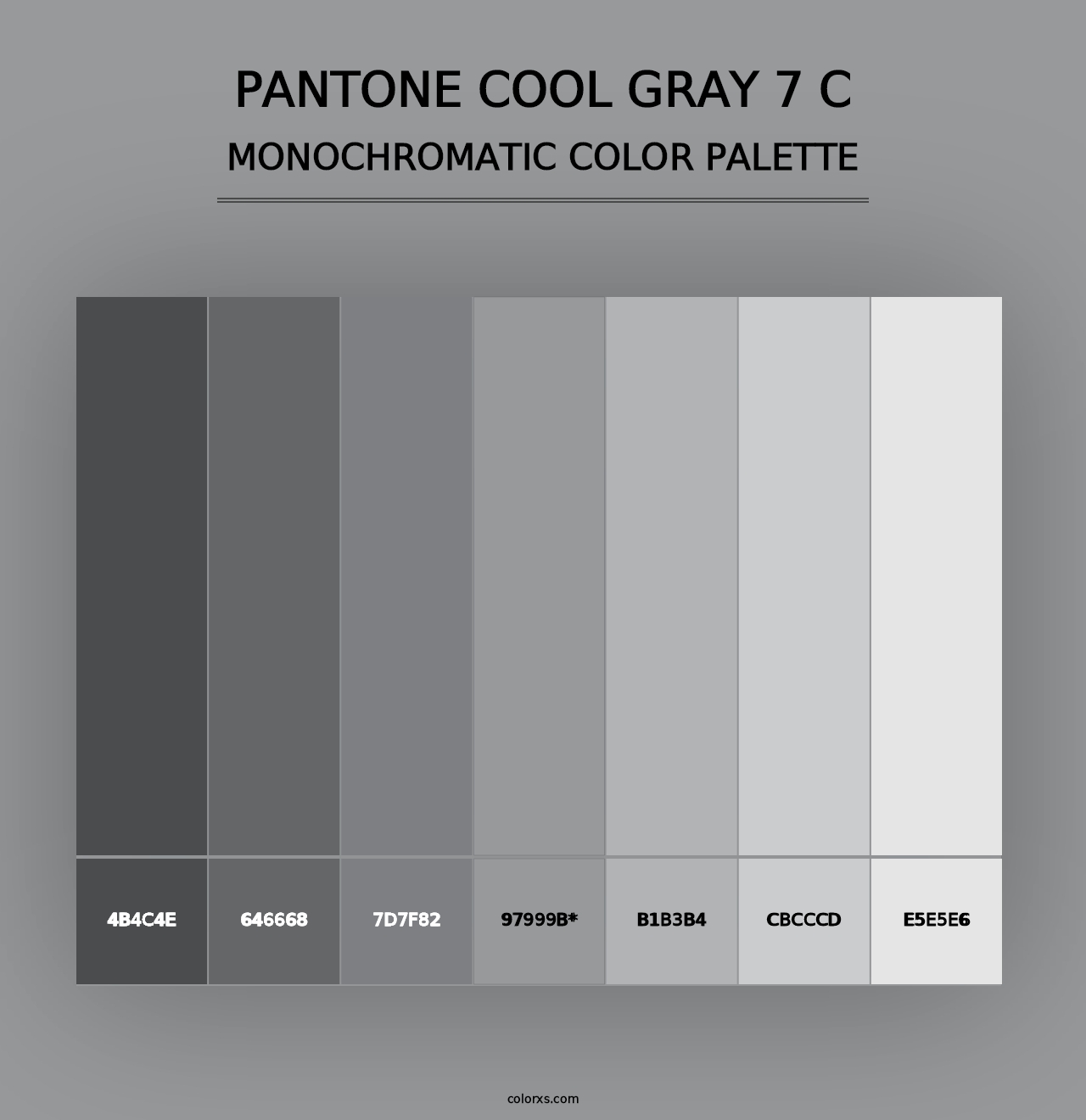 PANTONE Cool Gray 7 C - Monochromatic Color Palette