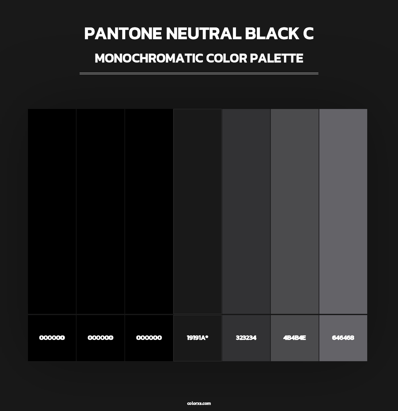 PANTONE Neutral Black C - Monochromatic Color Palette