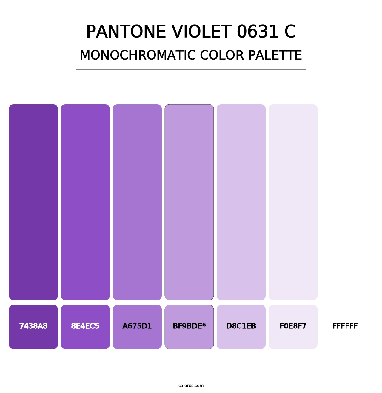 PANTONE Violet 0631 C - Monochromatic Color Palette