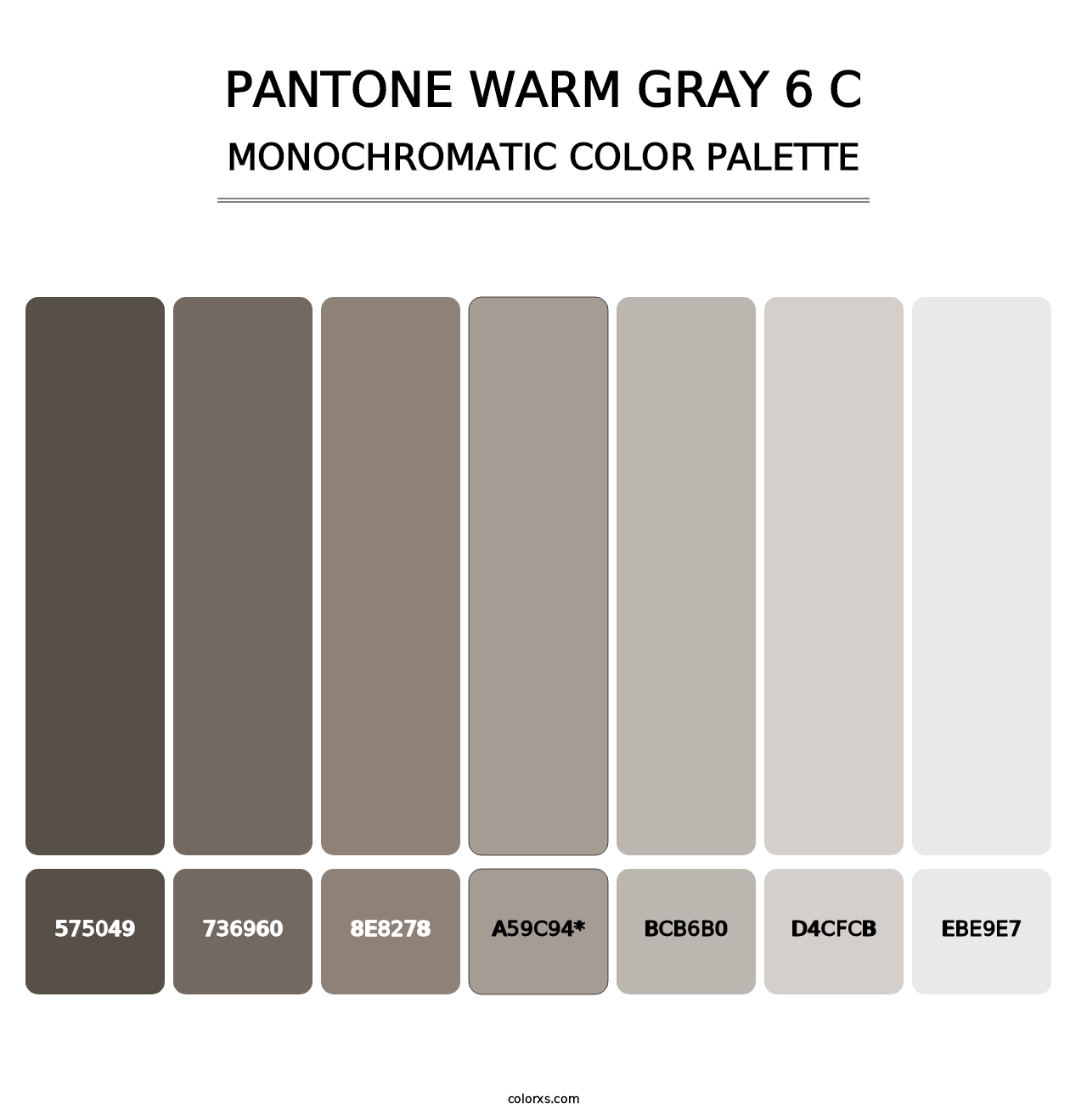 PANTONE Warm Gray 6 C - Monochromatic Color Palette