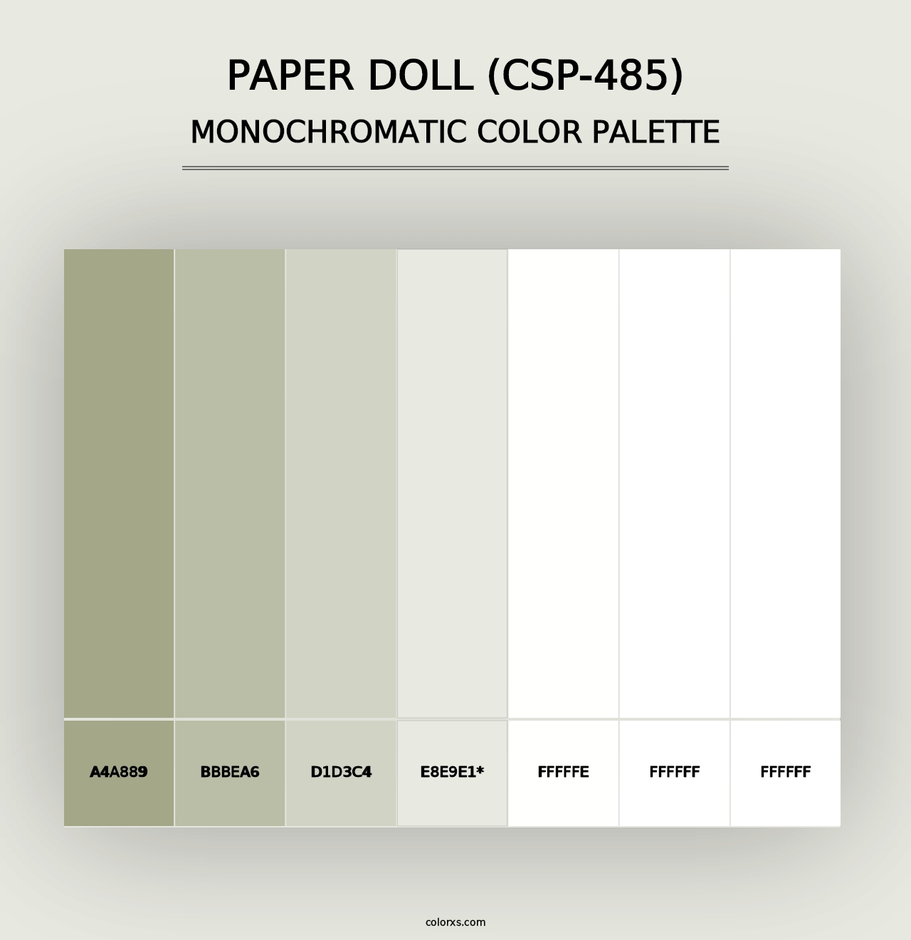 Paper Doll (CSP-485) - Monochromatic Color Palette