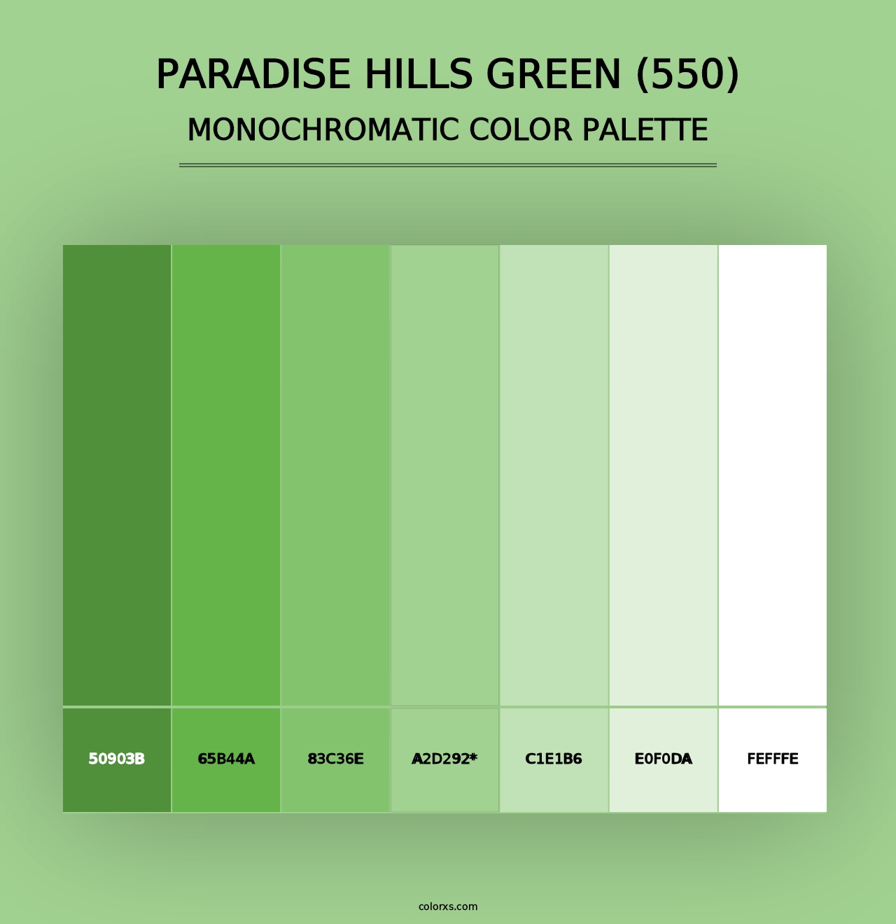 Paradise Hills Green (550) - Monochromatic Color Palette