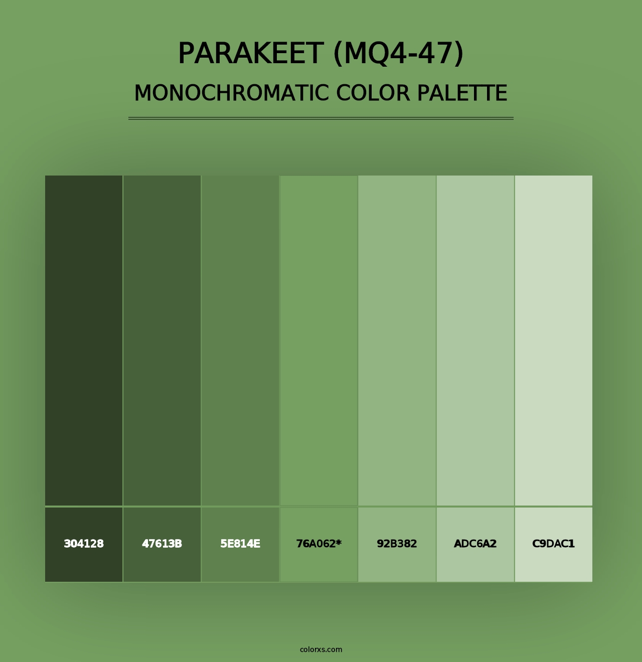 Parakeet (MQ4-47) - Monochromatic Color Palette