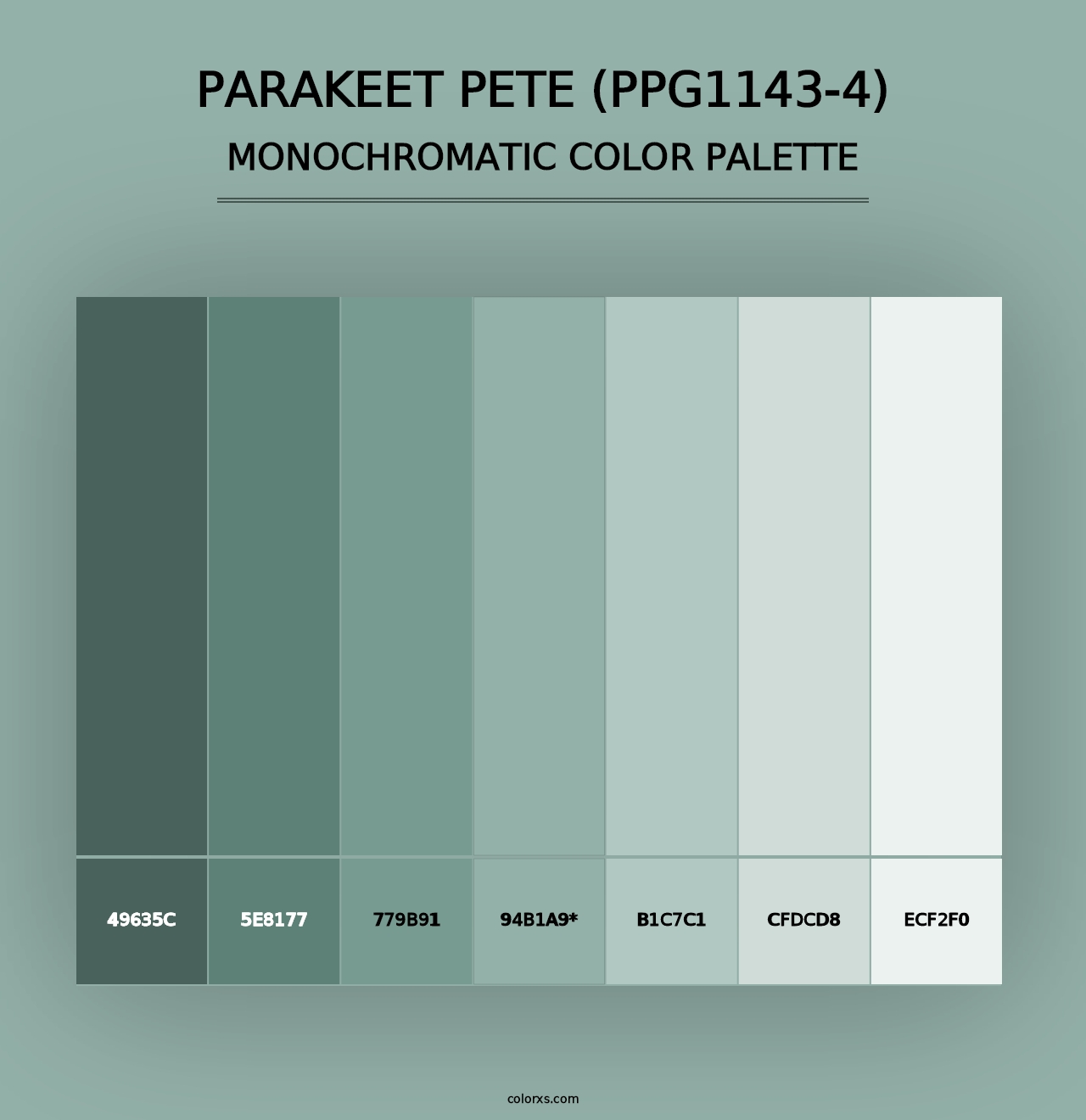 Parakeet Pete (PPG1143-4) - Monochromatic Color Palette