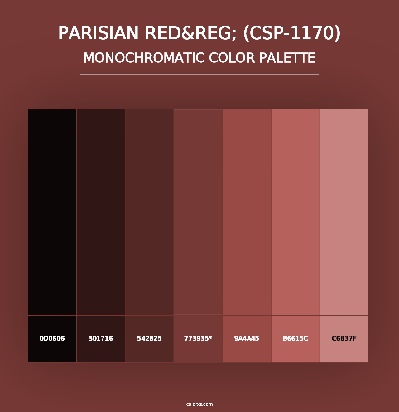 Parisian Red&reg; (CSP-1170) - Monochromatic Color Palette