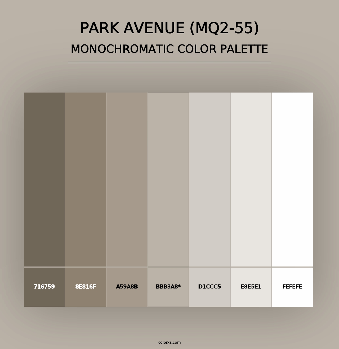 Park Avenue (MQ2-55) - Monochromatic Color Palette