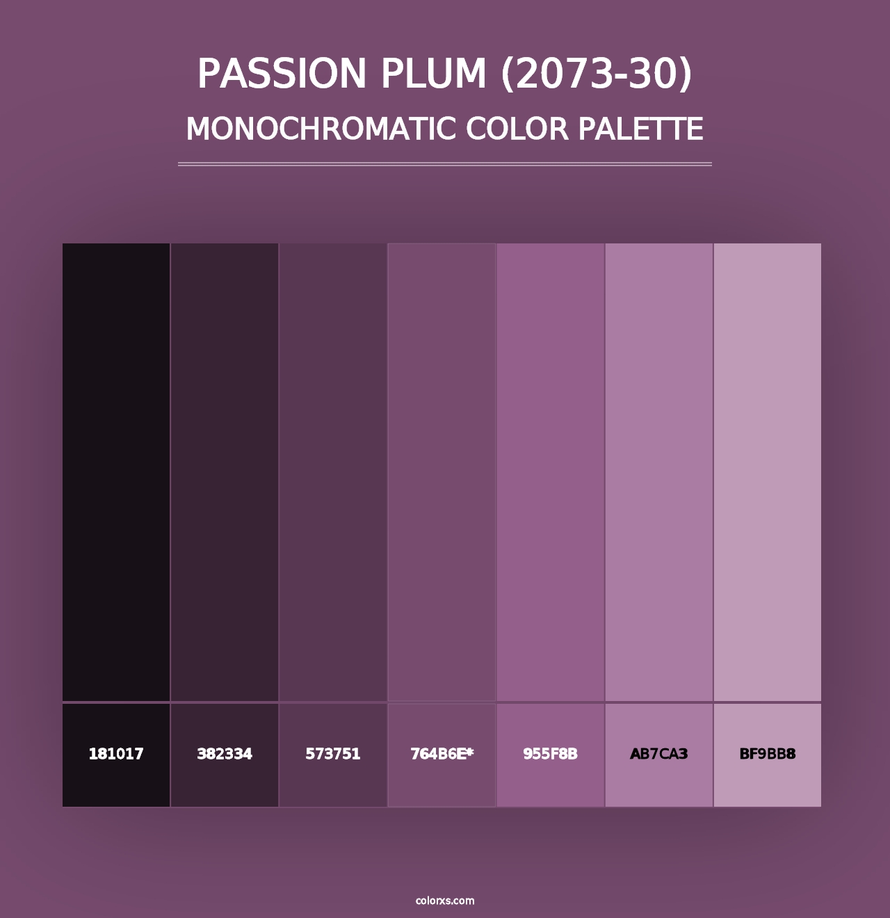 Passion Plum (2073-30) - Monochromatic Color Palette