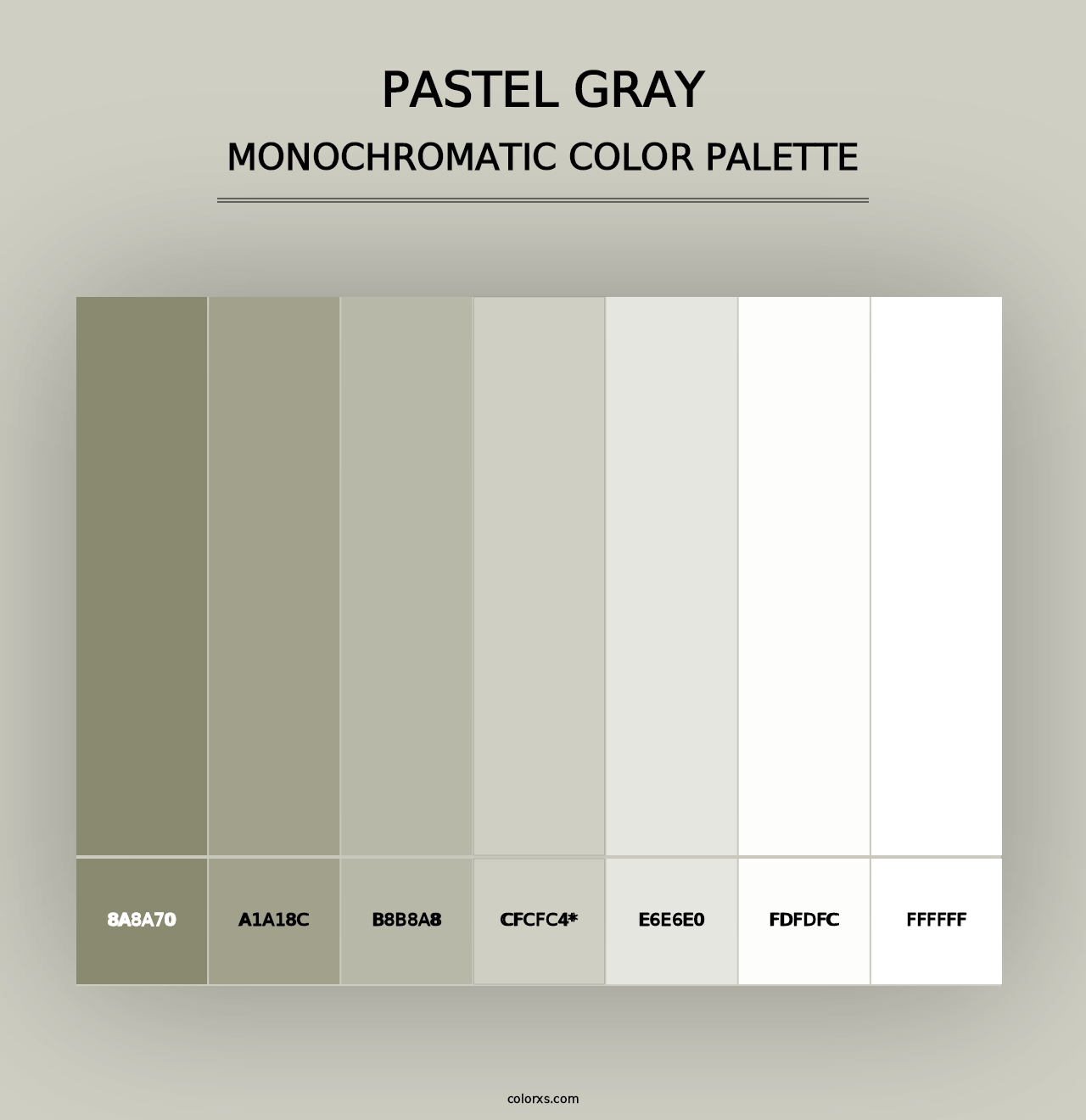 Pastel Gray - Monochromatic Color Palette