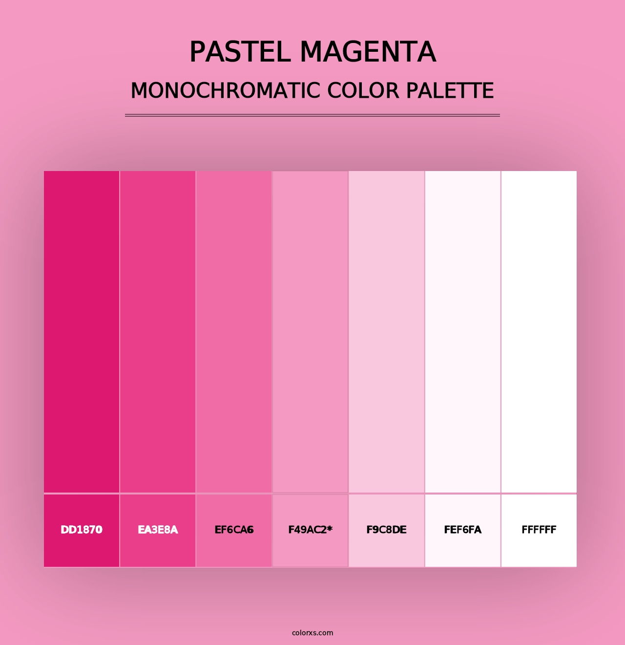 Pastel Magenta - Monochromatic Color Palette