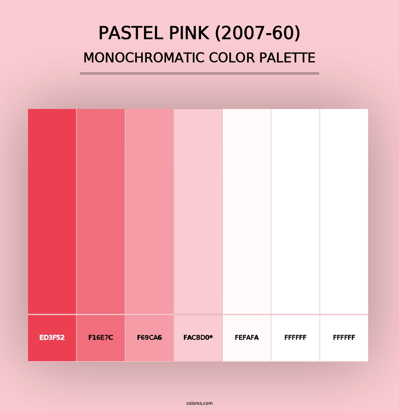 Pastel Pink (2007-60) - Monochromatic Color Palette