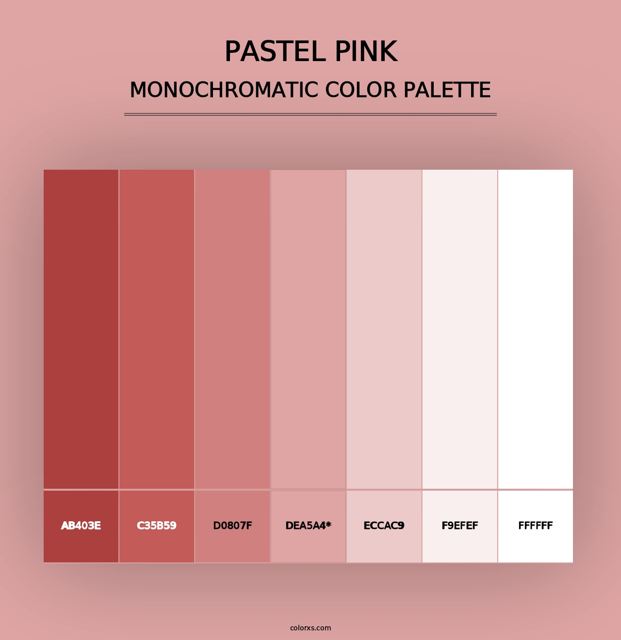 Pastel Pink - Monochromatic Color Palette