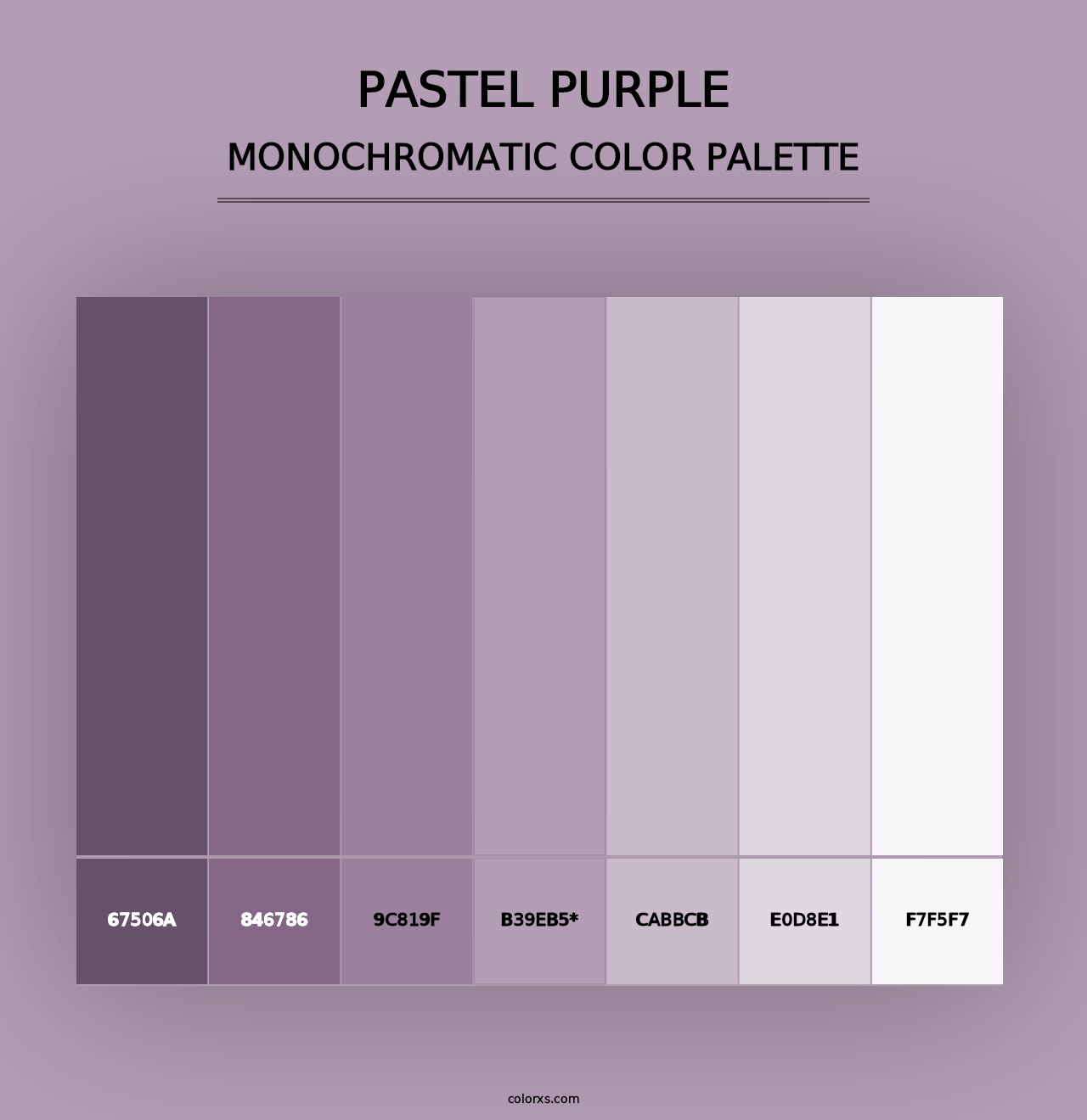 Pastel Purple - Monochromatic Color Palette