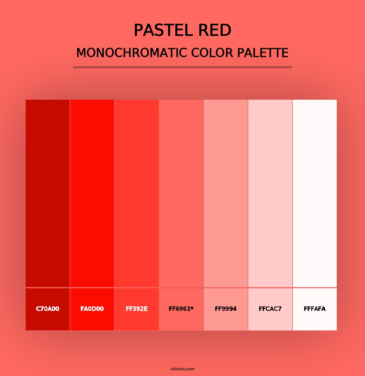 Pastel Red - Monochromatic Color Palette