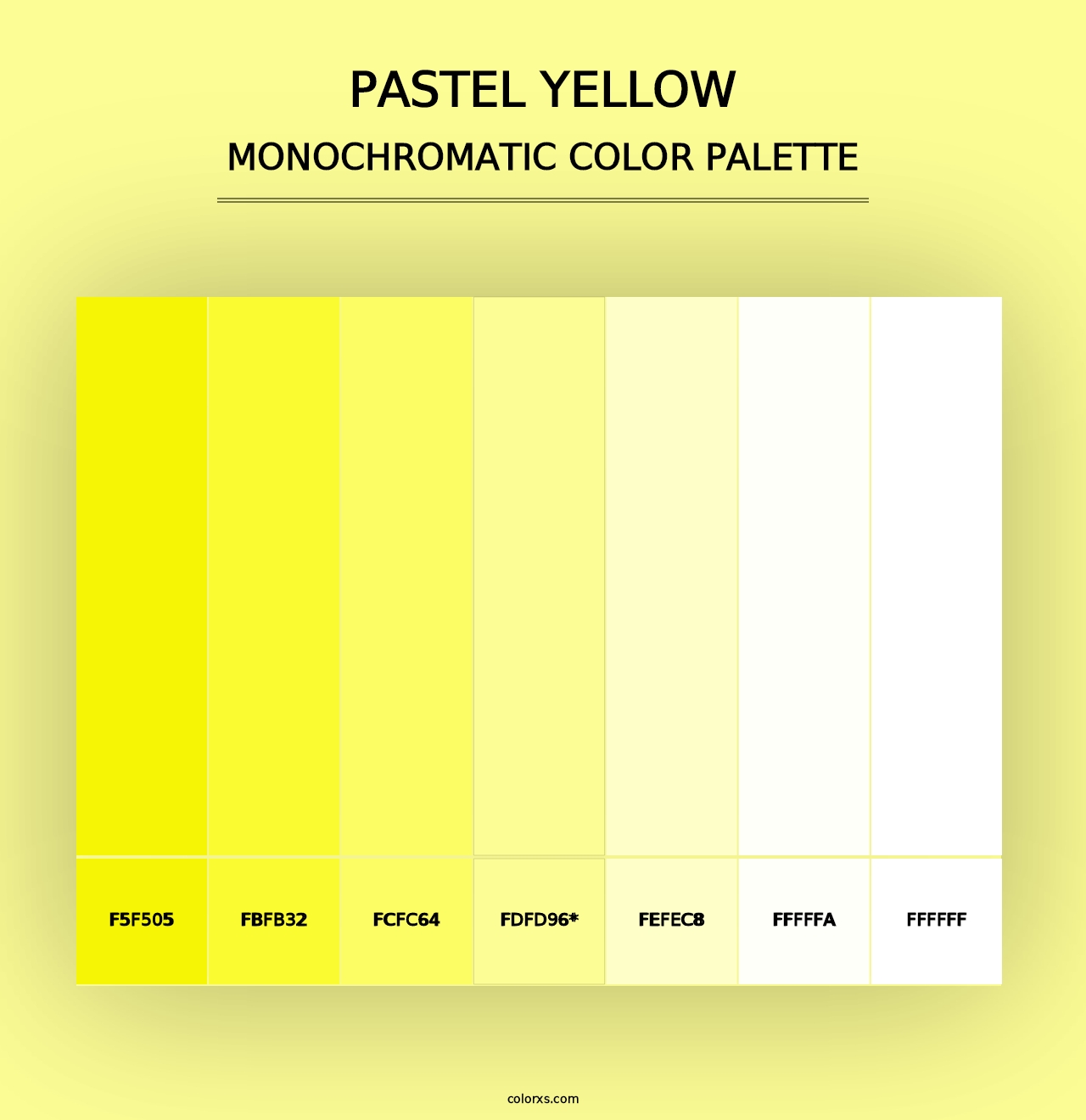 Pastel Yellow - Monochromatic Color Palette