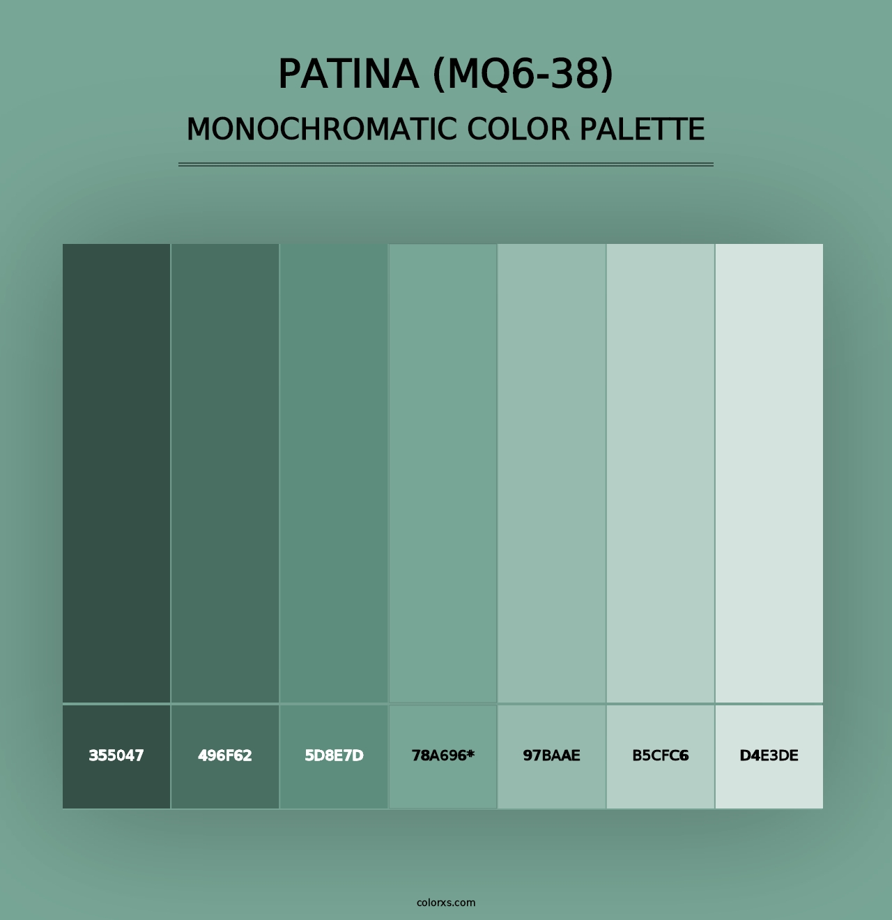 Patina (MQ6-38) - Monochromatic Color Palette