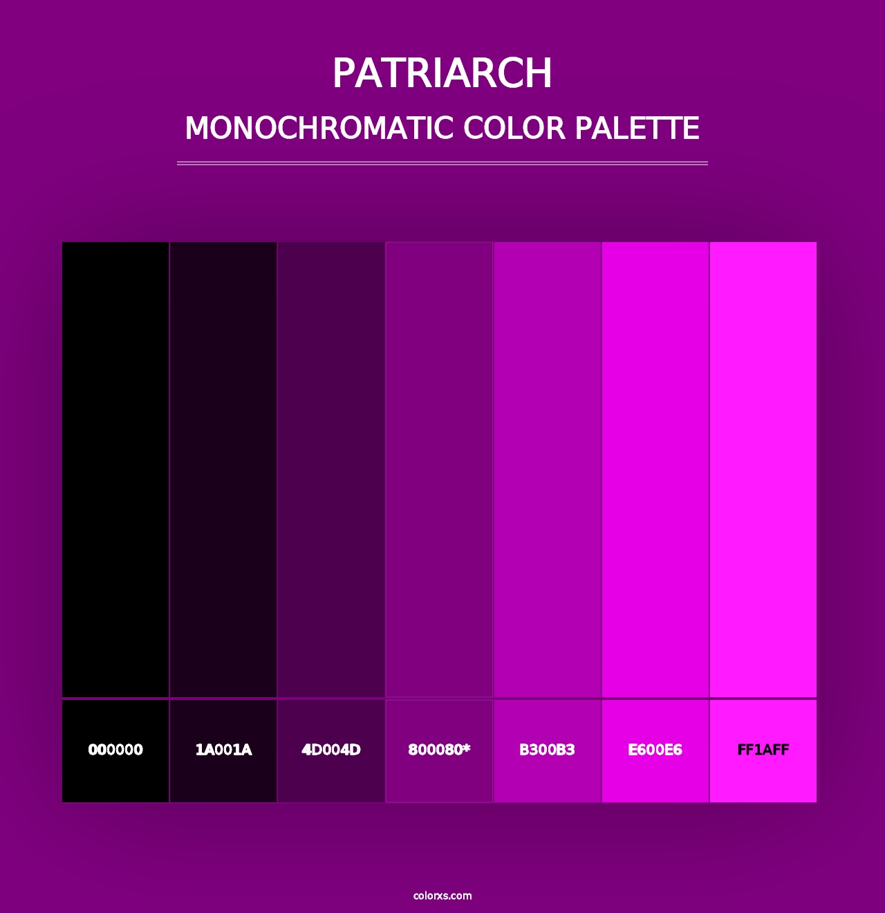 Patriarch - Monochromatic Color Palette