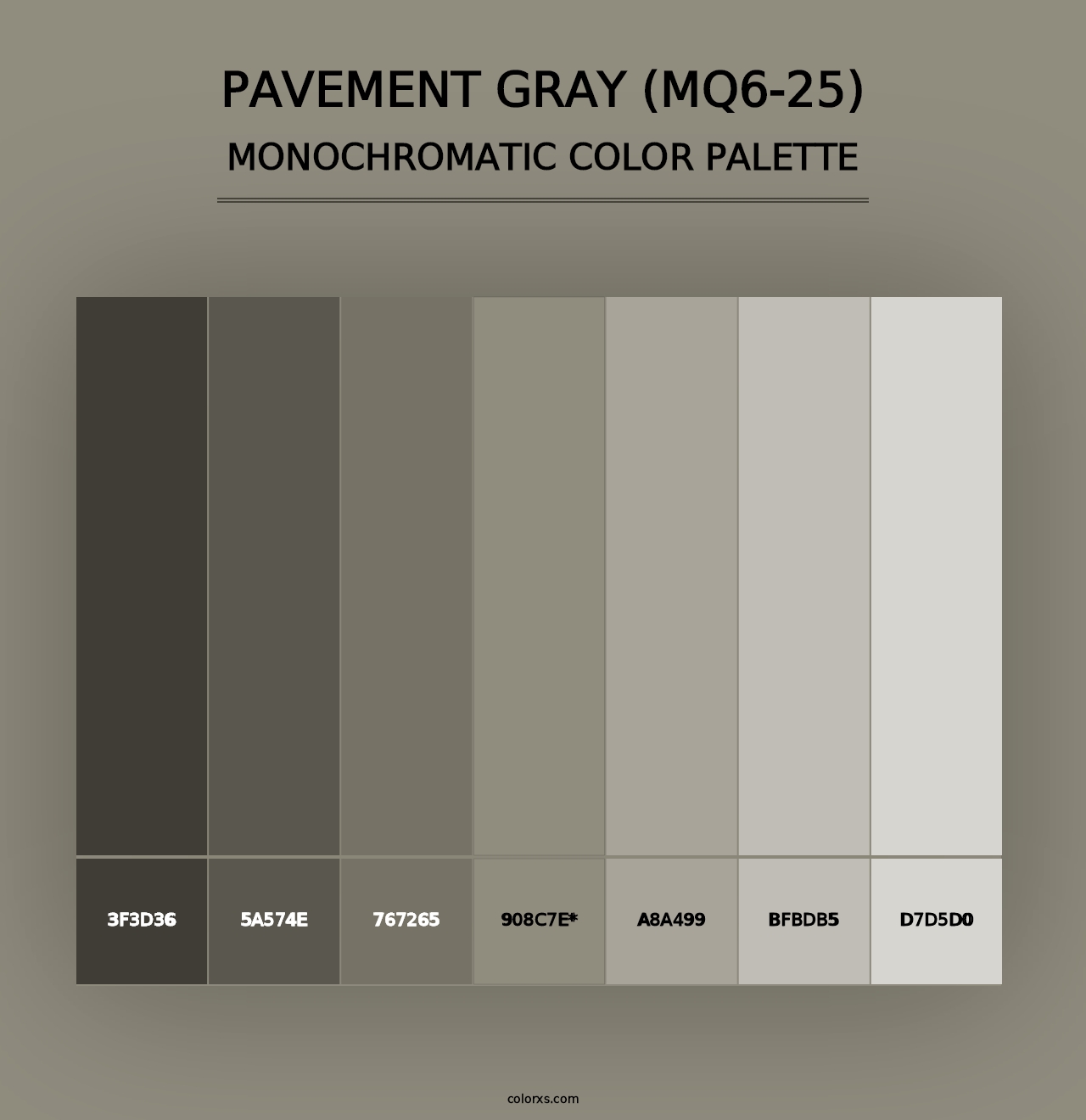 Pavement Gray (MQ6-25) - Monochromatic Color Palette