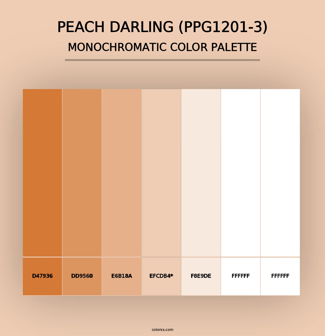 Peach Darling (PPG1201-3) - Monochromatic Color Palette