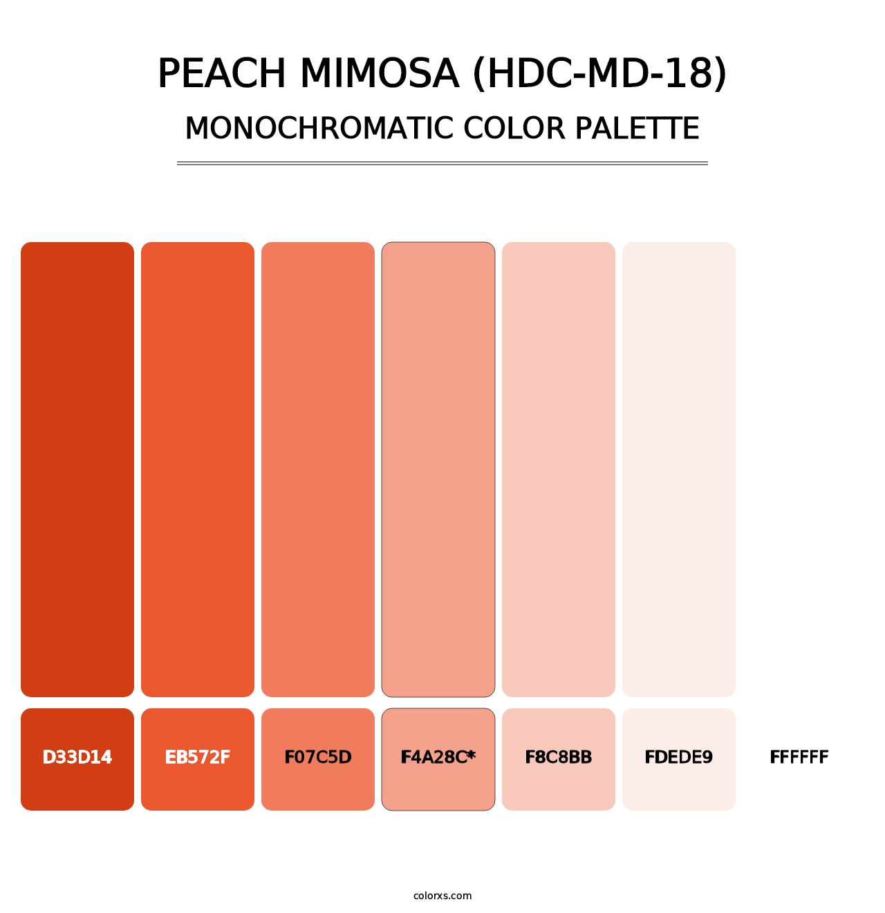 Peach Mimosa (HDC-MD-18) - Monochromatic Color Palette