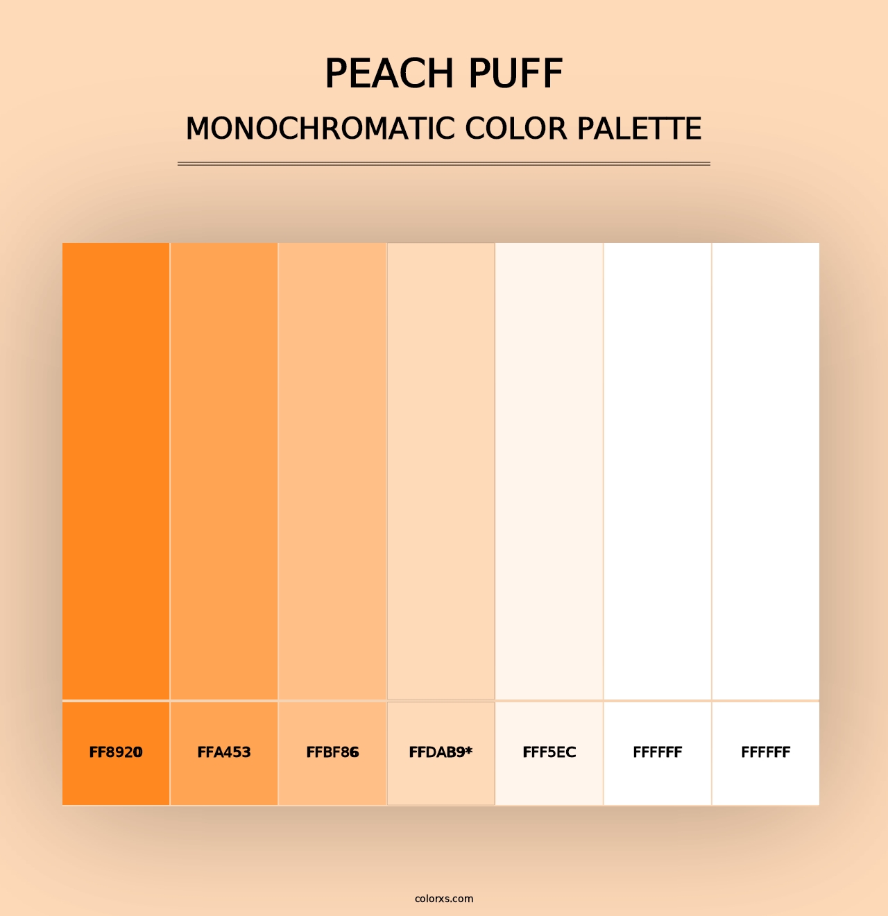 Peach Puff - Monochromatic Color Palette