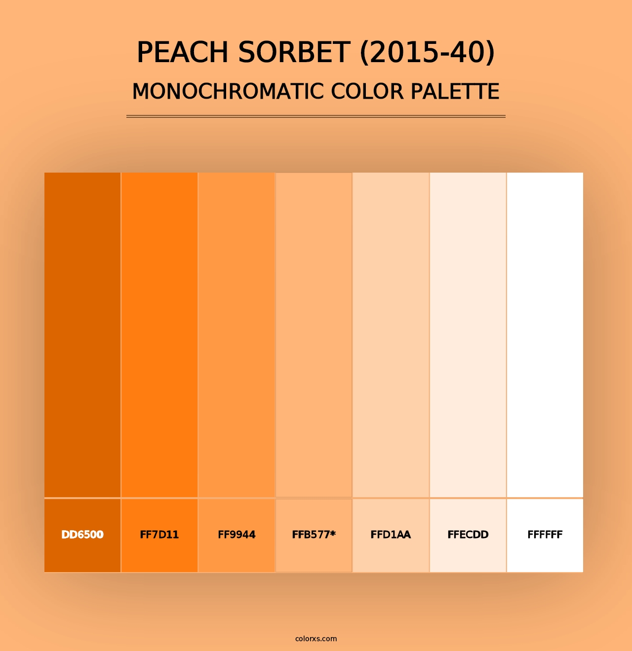 Peach Sorbet (2015-40) - Monochromatic Color Palette