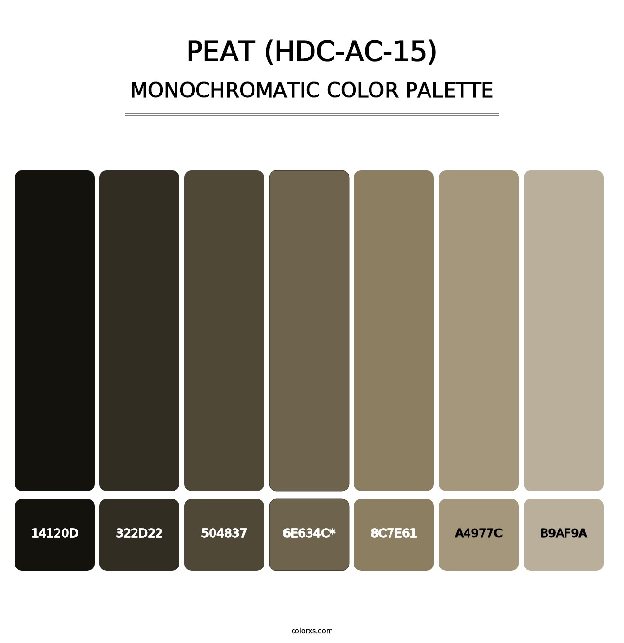 Peat (HDC-AC-15) - Monochromatic Color Palette