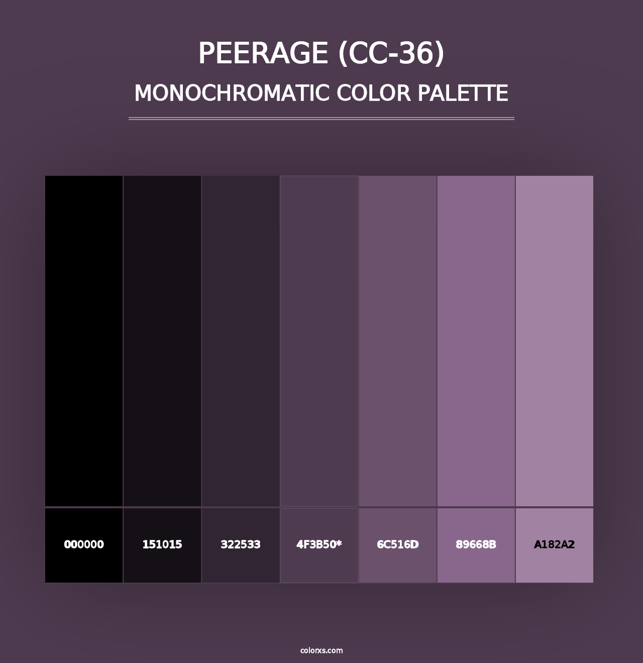 Peerage (CC-36) - Monochromatic Color Palette