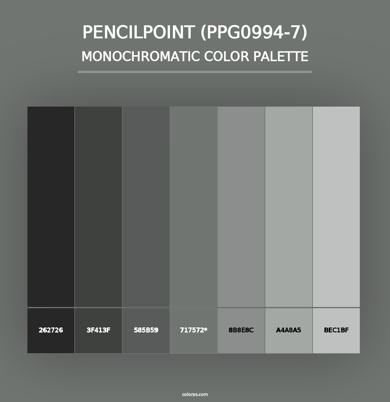 Pencilpoint (PPG0994-7) - Monochromatic Color Palette