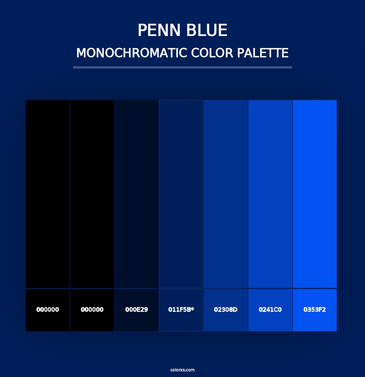 Penn Blue - Monochromatic Color Palette