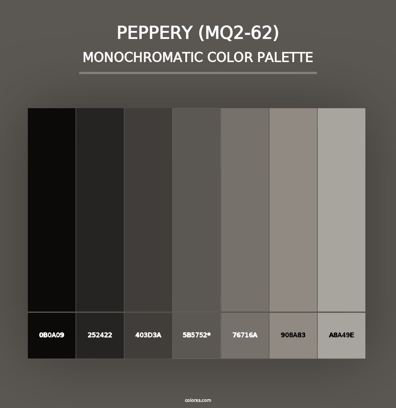 Peppery (MQ2-62) - Monochromatic Color Palette