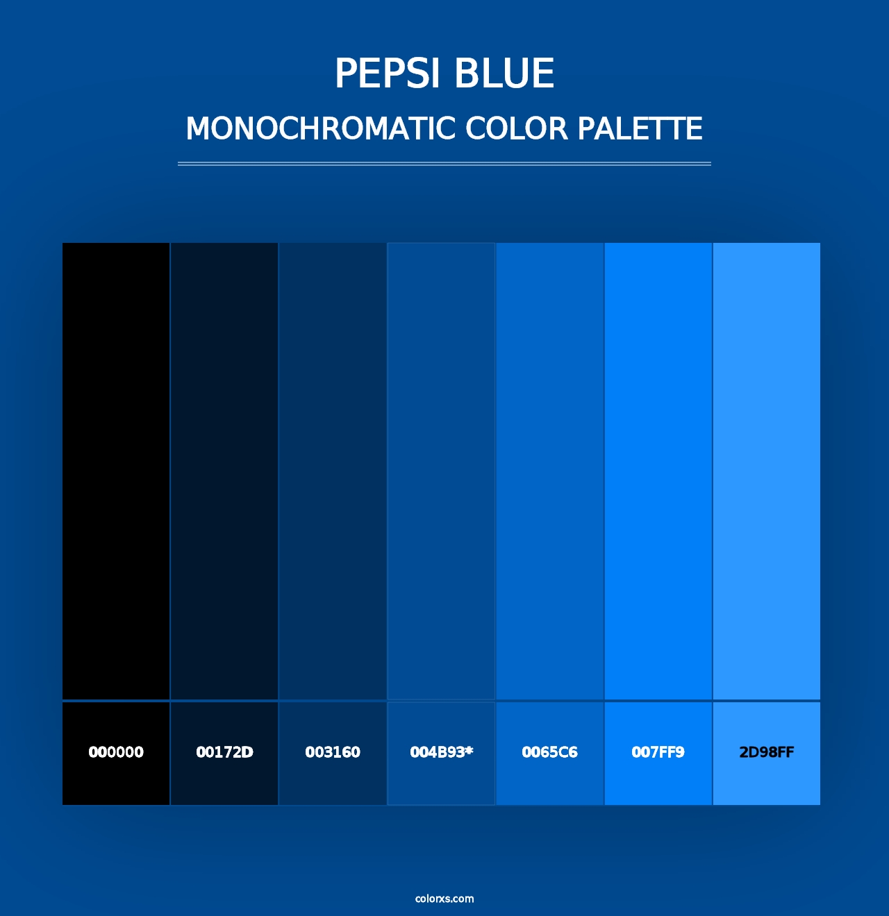 Pepsi Blue - Monochromatic Color Palette